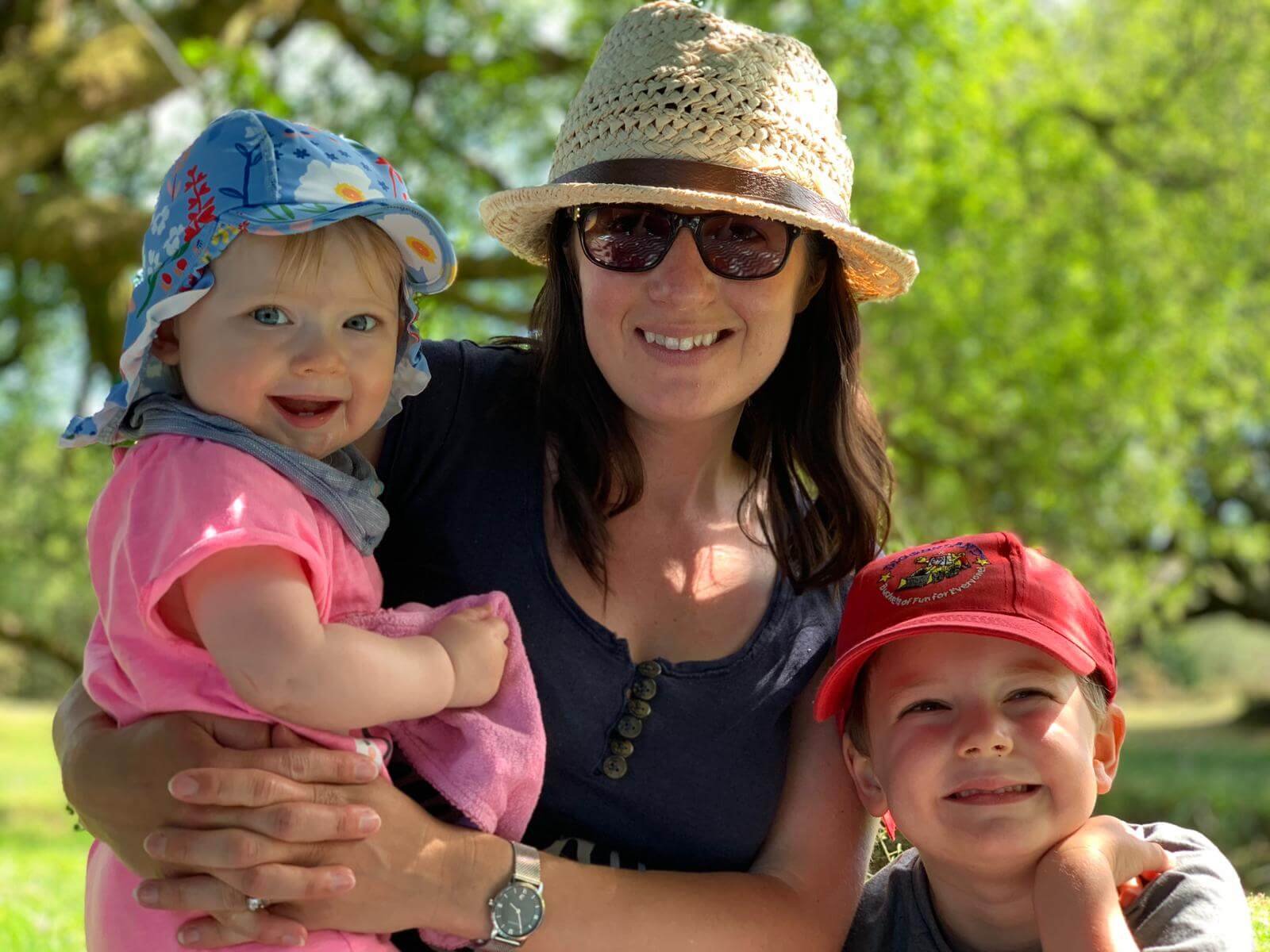 Mother with son and daughter