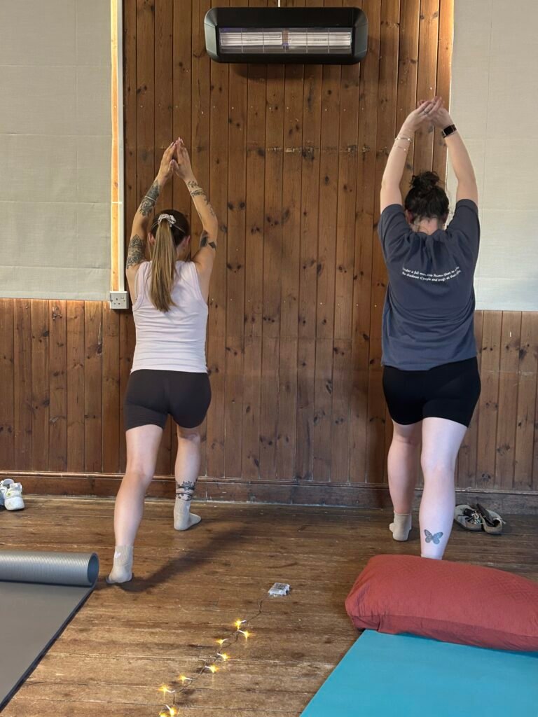 Gentle pregnancy yoga movement